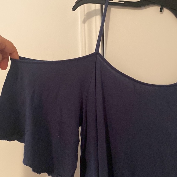 Off shoulder American eagle navy blue top - Picture 2 of 3